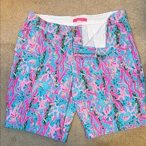 Lilly Pulitzer Pink and Blue Patterned Women's Shorts